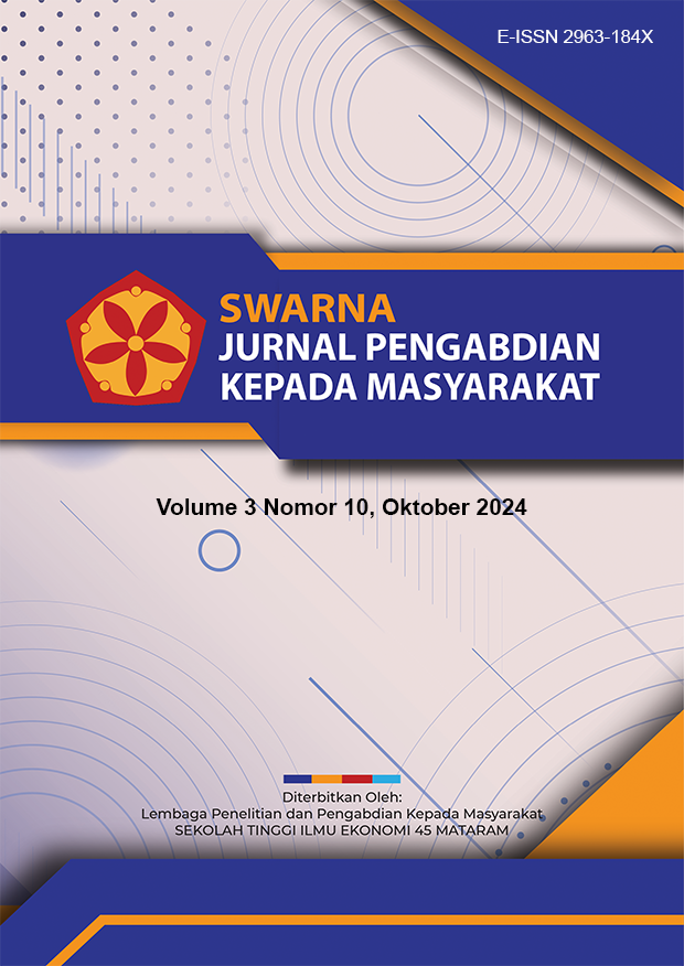 					View Vol. 3 No. 10 (2024): SWARNA: Jurnal Pengabdian Kepada Masyarakat, Oktober 2024
				